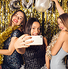 Group taking a selfie at an influencer party
