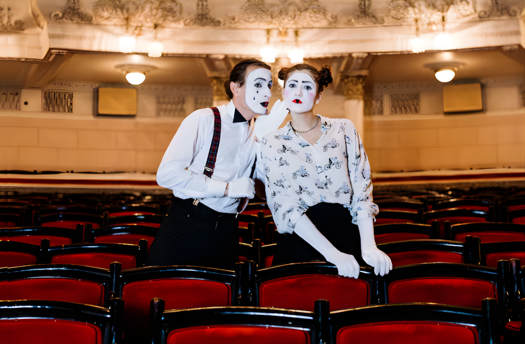 Theatrical performance on a stage