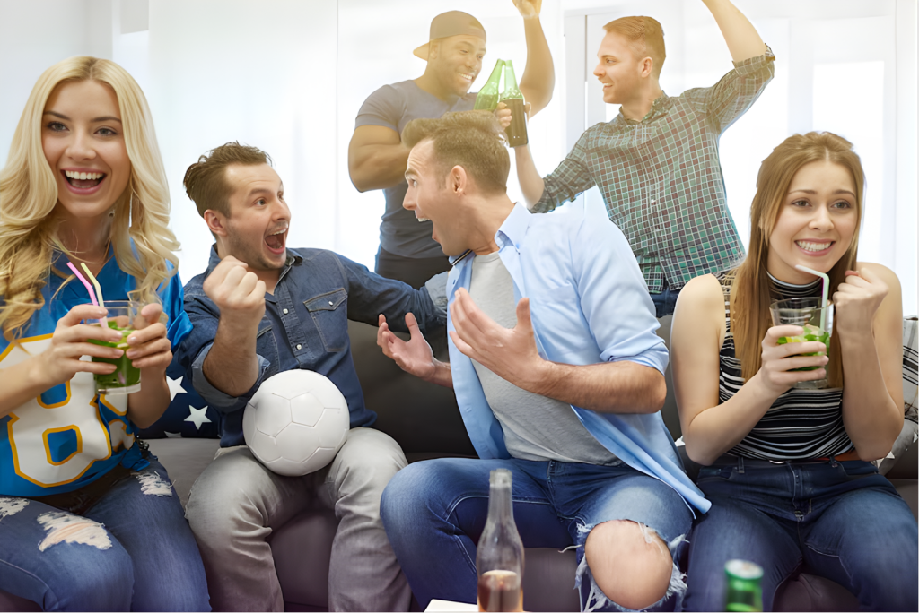 Group of people attending a fan meetup event